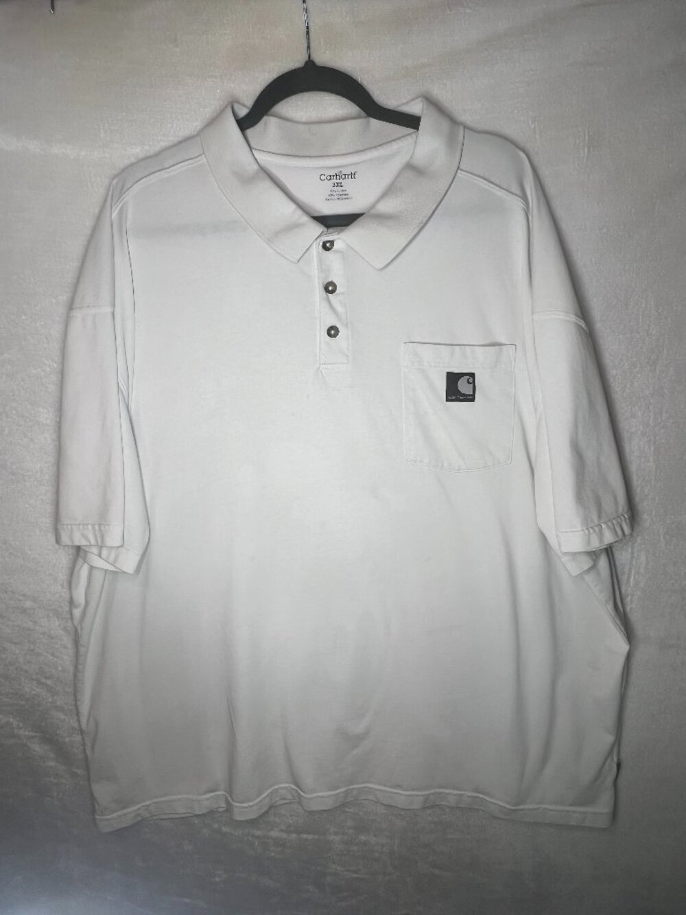 Carhartt mens short sleeve white polo shirt Sz 3XL